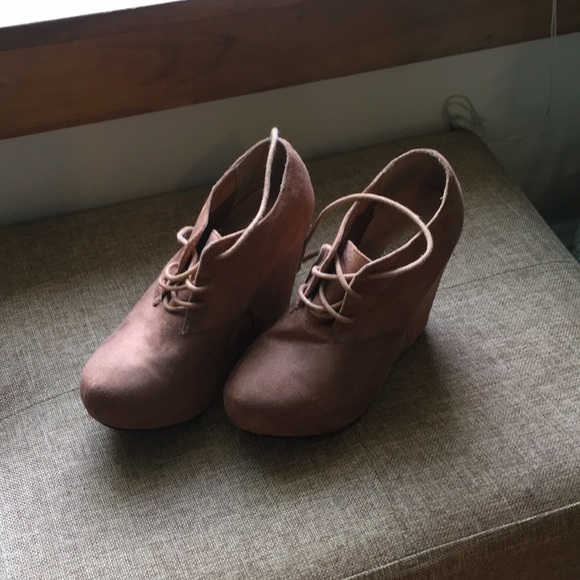 Faux-Suede Lace-Up Booties - Picture 2 of 4